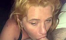 Amateur redhead gives an incredible blowjob and deepthroats a guy's dick
